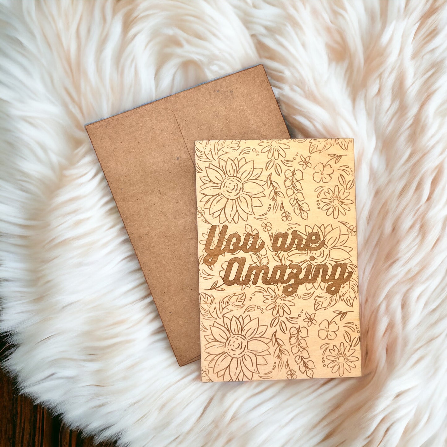 You are Amazing Wood Greeting Card