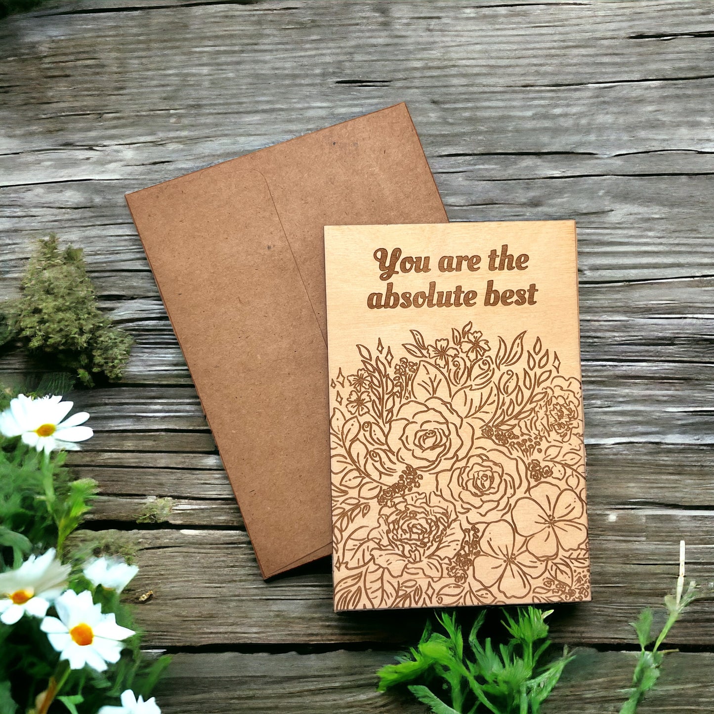 You are the Best Wood Greeting Card