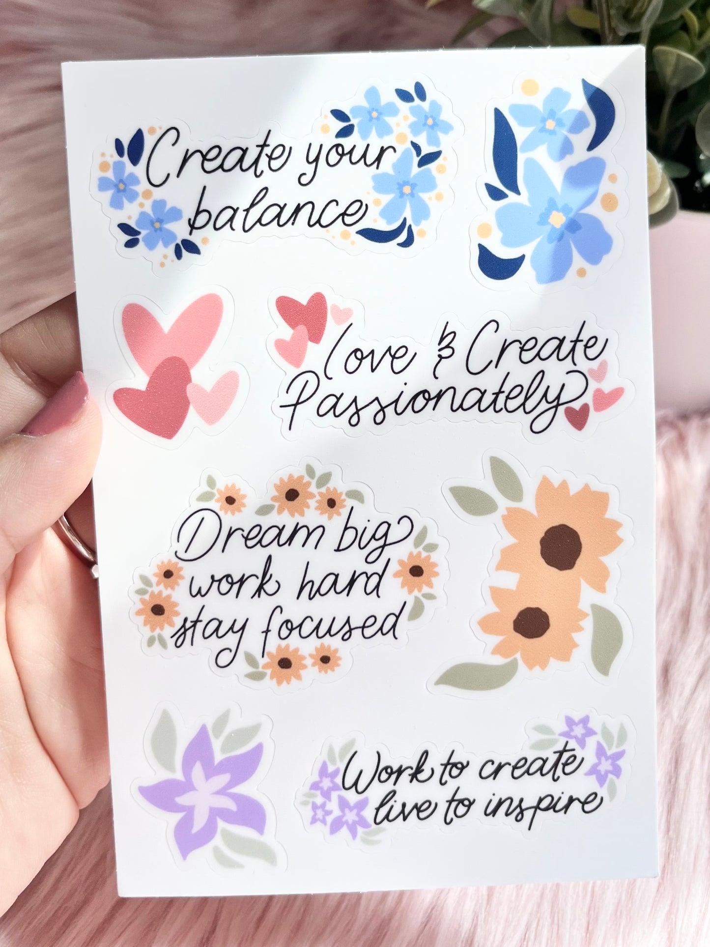 Florals & Quotes Sticker Sheet