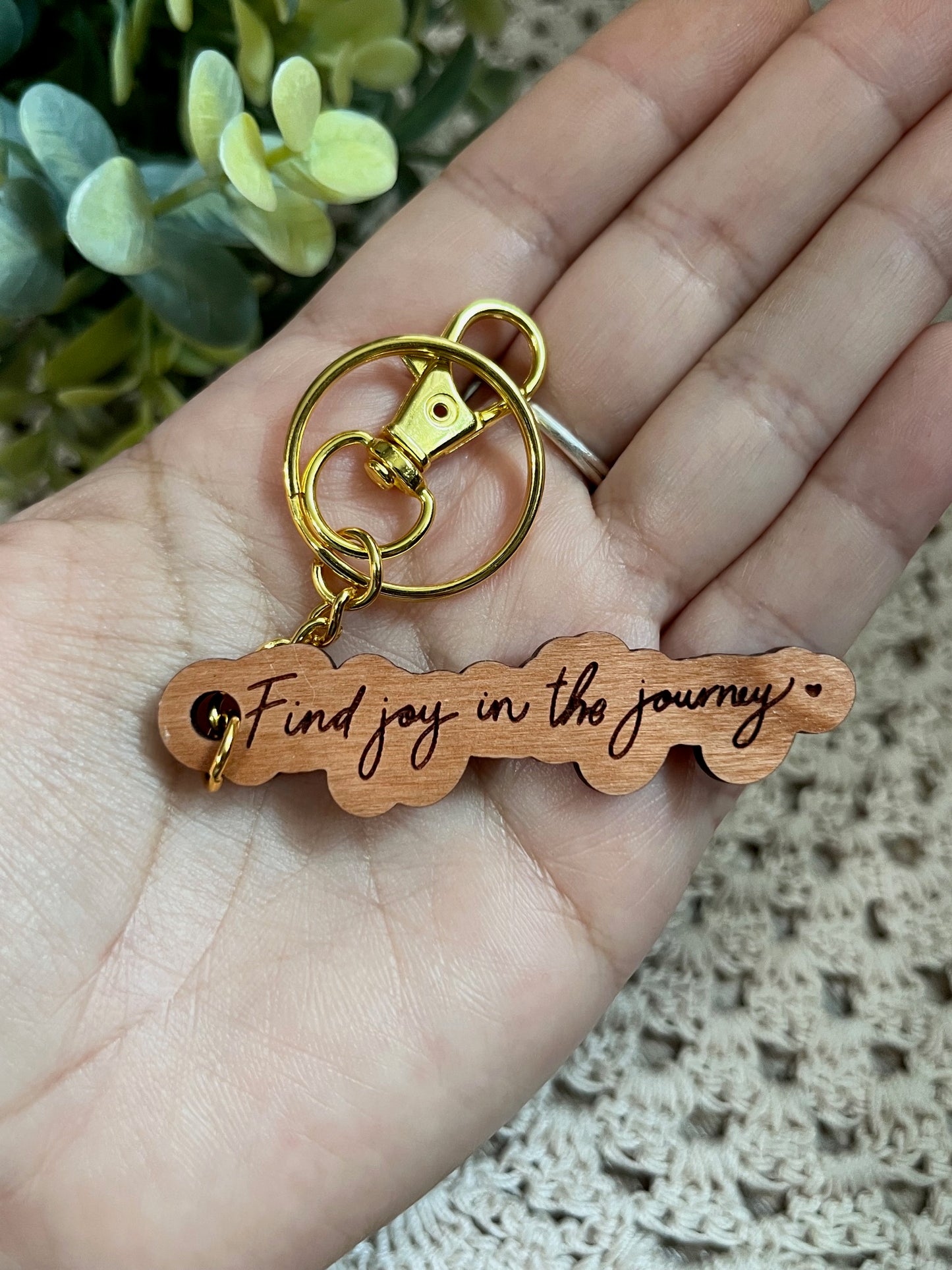Find joy in the journey - Wood Keychain