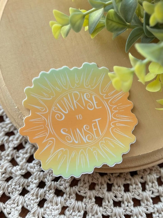 Sunrise to Sunset Vinyl Sticker | 3" Vinyl Sticker