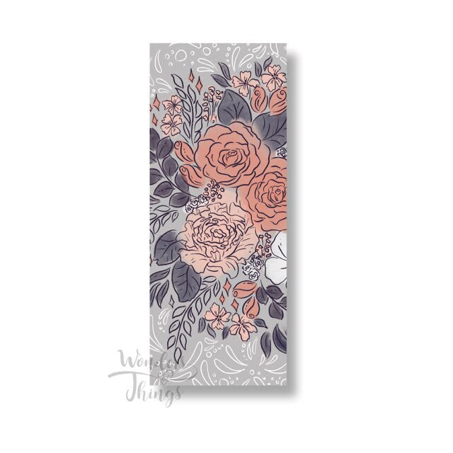 Soft Greys Floral Bookmark