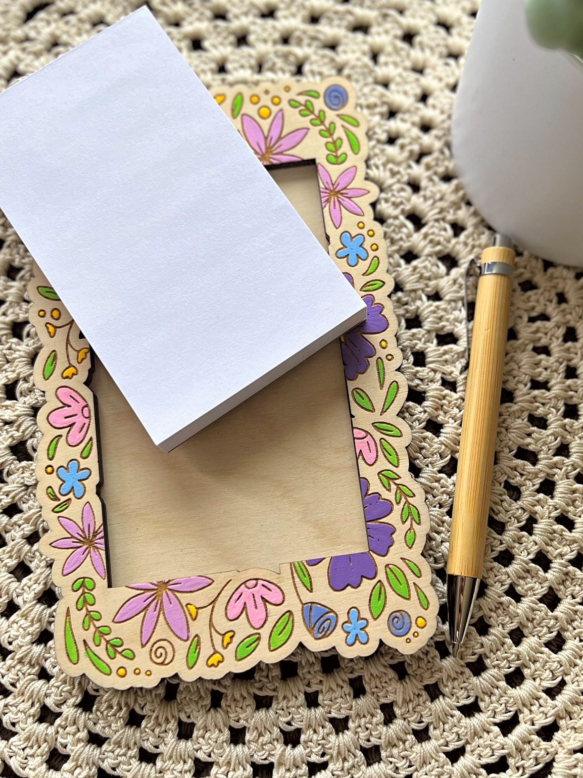 Floral Notepad Holder | 3"x5" notepad Holder